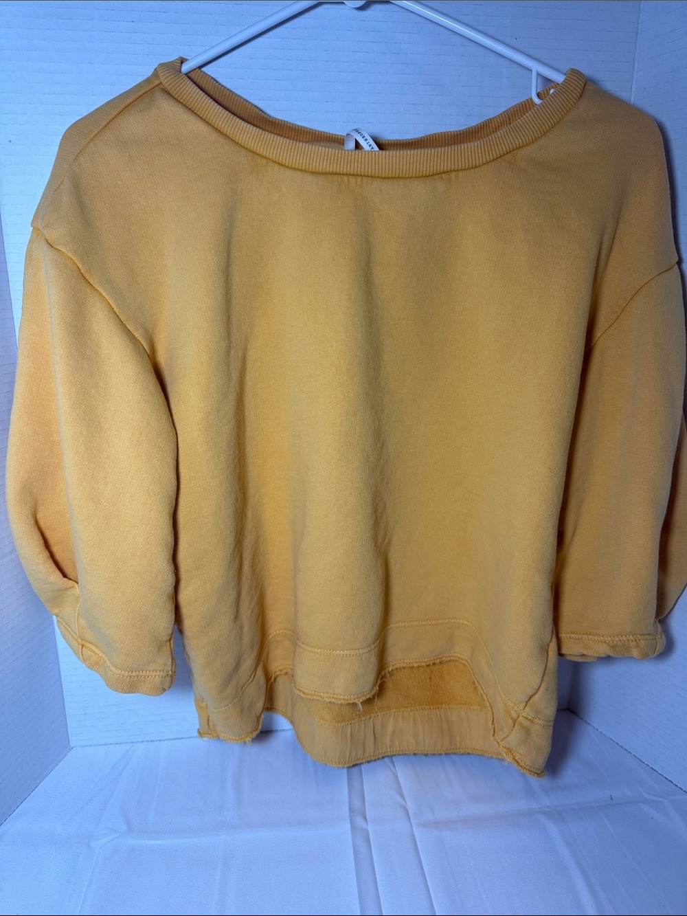 Anthropologie Golden Yellow Crewneck Sweatshirt XS baggy crop oversized